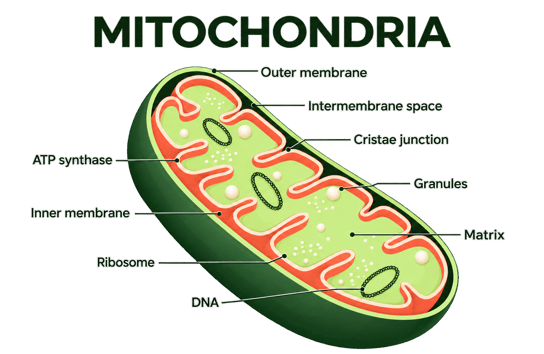 Detailed mitochondrion anatomy diagram